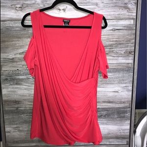 Cold shoulder Torrid red stretchy top 2x